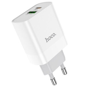 HOCO USB C 20W Dual Port Wall Charger -USB-C + USB-A