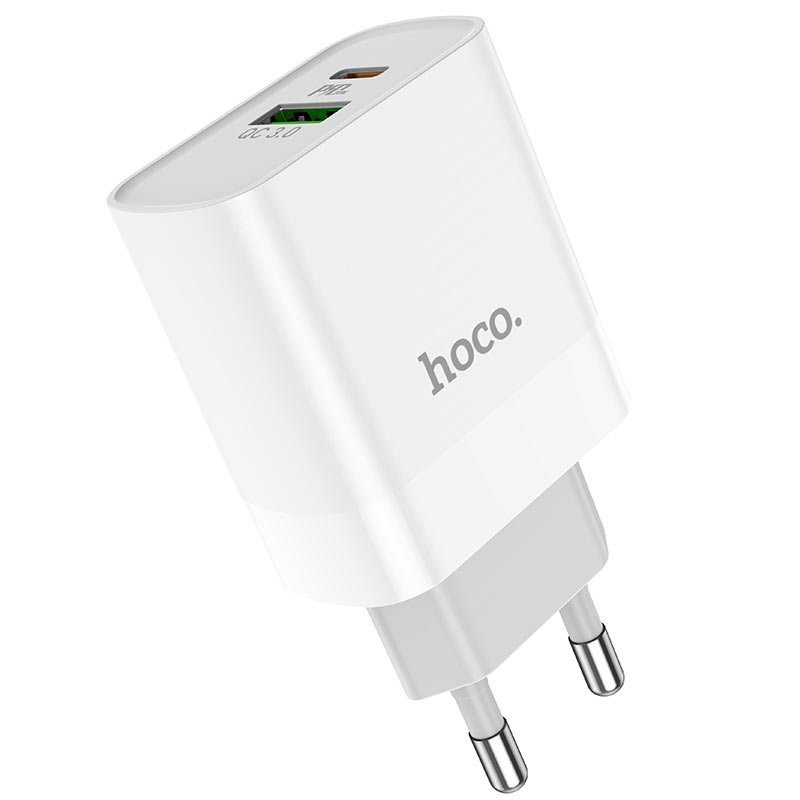 HOCO USB C 20W Dual Port Wall Charger -USB-C + USB-A